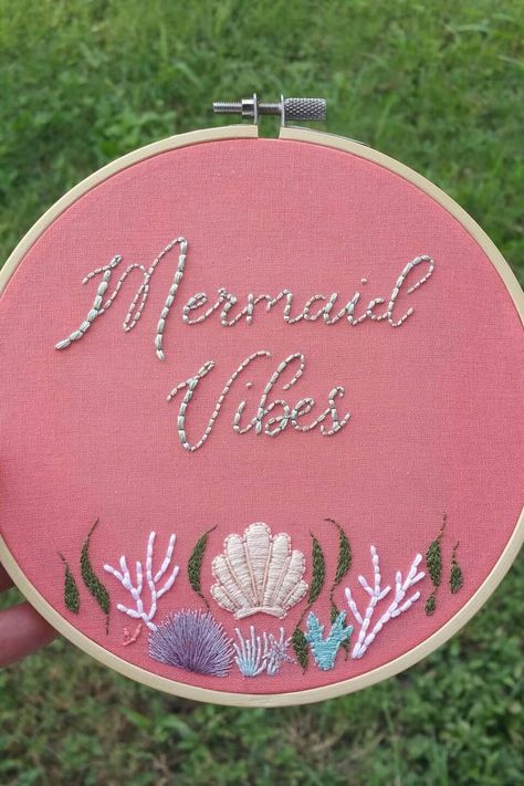 Mermaid Embroidery Patterns, Ocean Embroidery, Embroidery Beach, Mermaid Embroidery, Embroider Ideas, Adorable Home, Textile Art Embroidery, Hungarian Embroidery, Money Makers