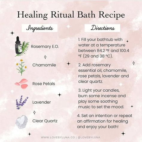 @mysticwitchofthemoon • Photos et vidéos Instagram Spiritual Cleansing Bath, Healing Bath, Bath Salts Diy, Spiritual Bath, Bath Recipes, Healing Recipes, Healing Spells, Grimoire Book, Herbal Bath