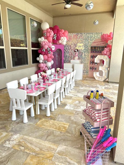 Barbie Birthday Party Ideas | Photo 1 of 12 | Catch My Party House Pool Party, Barbie Birthday Party Ideas, Dream House Pool, Barbie Pool Party, Third Birthday Girl, Barbie Party Decorations, Birthday Barbie, Barbie Theme Party, Barbie Kids