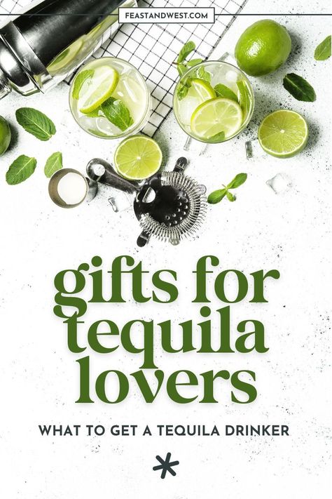 If you’ve got a tequila lover in your life, you know their bar cart is probably their pride and joy. Finding a gift that matches their passion can be so much fun, especially with so many creative and unique options out there. https://feastandwest.com/tequila-gifts/ Tequila Gift Idea, Tequila Gifts Basket, Mixology Gifts, Cocktail Cherries, Margarita Gifts, Tequila Humor, Tequila Gift, Amazing Cocktails, Simple Syrups