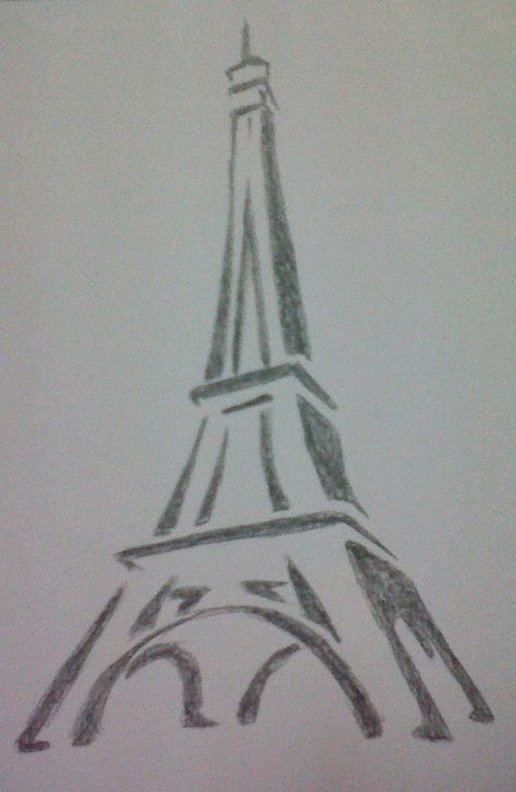 ...our trip to Paris in 2014. | Eiffel Tower Drawing by ~mido0oafellay on deviantART Drawings Ideas Beginner, Eiffel Tower Drawing, قلم حبر جاف, Easy Pencil Drawings, 심플한 그림, Easy Drawing Steps, Výtvarné Reference, 그림 낙서, Drawing Tutorials For Beginners