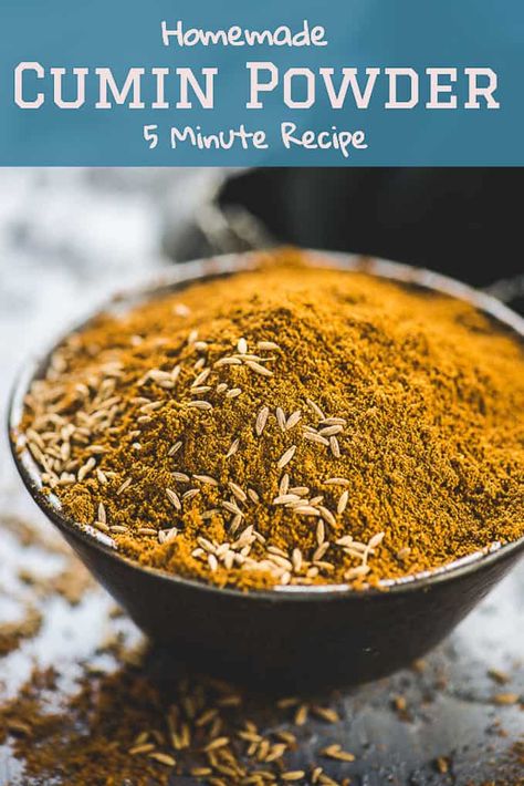 Cumin Powder or ground cumin (also known as Jeera Powder) is made by powdering dry roasted cumin seeds in a grinder. This homemade powder might appear ordinary but it has the magical powers to completely change the taste of a drink or a dish. Here is how to make Cumin powder at home. #Cumin #Powder #Spice #Mix #Homemade #Indian via @WhiskAffair 5 Minute Meals, Magical Powers, Cumin Seeds, Indian Spices, Middle Eastern Recipes, Detox Recipes, Okra, A Drink, The Taste