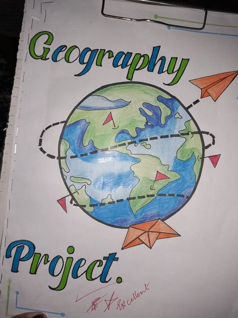 Geography Project Cover Page Project Cover Page Geography, Geography Project Front Page Ideas School, Tourism Project Cover Page, Geography Project Cover Page Design, Geography Aesthetic Drawing, Geography Assignment Front Page Design, Geography Title Page Ideas, Geography Project Front Page Design, Globalisation Project Cover Page