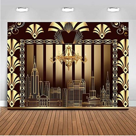 Amazon.com: Mocsicka The Great Gatsby Backdrop 7x5ft Roaring 20s Party Supplies Decorations 1920's Birthday Photography Background : Everything Else Il Grande Gatsby, Gatsby Birthday, Gatsby Birthday Party, Wedding Decorations Pictures, Great Gatsby Themed Party, Decoration Photography, Background Retro, Gatsby Themed Party, Vintage Dance