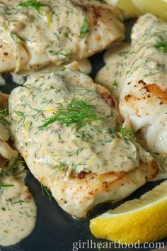 Dill Fish Sauce, Cod Cream Sauce, Fish With White Sauce, Fish With Dill Sauce, Cod With Creamy Dill Sauce, Cod With Sauce, Cod Recipes With Sauce, Cod With Sauce Recipes, Cod Sauce Recipes