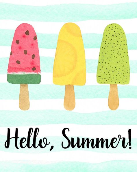 Popsicle Art, Summer Printables, Summer Poster, Two Sweet, Summer Illustration, Welcome Summer, Hygge Decor, Summer Wallpaper, Happy Summer