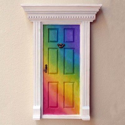 Painting Gift Ideas, Fairy Door Accessories, Faerie Door, Rainbow Door, Interior Exterior Doors, Rainbow Fairies, Kids Room Paint, Top Christmas Gifts, White Witch