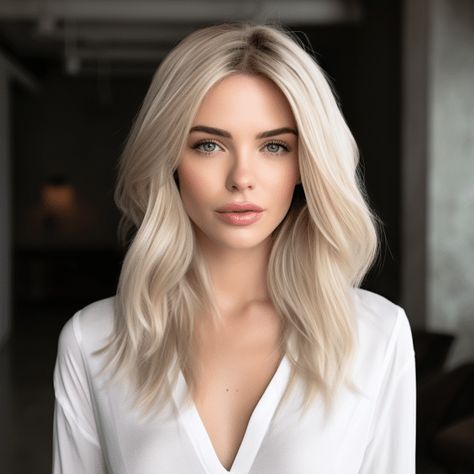 Cool Blonde Pale Skin, Blonde Hair Color Ideas Pale Skin, Blonde Hair For Pale Skin, Blonde 2024, Blonde Hair Pale Skin, Blonde Hair With Dark Roots, Hair With Dark Roots, Blonde Hair Ideas, Pale Blonde