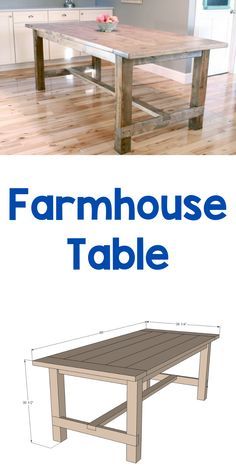 Farmhouse Furniture Plans, Diy Farmhouse Table Plans, Build A Farmhouse, Build A Farmhouse Table, Farmhouse Table Plans, Diy Dining Room Table, Build A Table, Diy Dining Room, Diy Dining Table