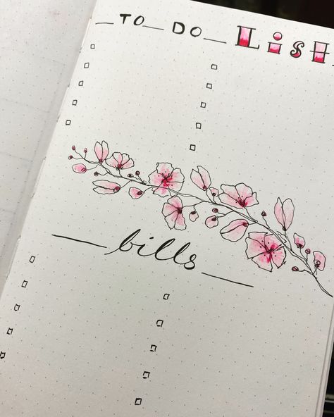 It’s amazing what joy some markers and a good pen can bring. Cherry blossoms were the inspiration for my May bujo theme. Cherry Blossom Bujo, Cherry Blossom Bullet Journal, Bujo Mai, 2023 Journaling, April Bujo, Sakura Theme, 2023 Bujo, Bullet Journal Pages, Cherry Blossom Theme