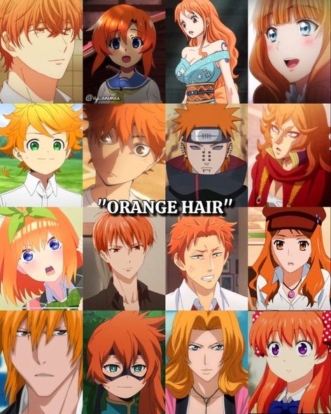 Orange Hair Anime Characters, Orange Hair Characters Cartoon, Orange Hair Cosplay, Orange Hair Characters, Anime Orange Hair, Relatable Illustrations, Cocoppa Wallpaper, Dessin Adorable, Anime Wall Art