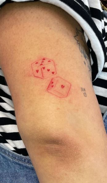 Good Luck Dice Tattoo, Dice Tattoos, Q Tattoo, Luck Tattoos, Dice Tattoo, Luck Tattoo, Tattoo Me, Tattoo Portfolio, Get A Tattoo