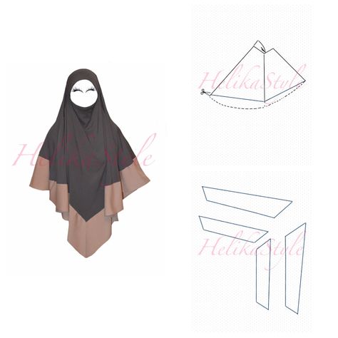 How to make khimar (hijab) longer! HelikaStyle sewing tutorial. Renew old khimar, or make it longer, or make it a bit brighter. HelikaStyle knows the way to save your islamic clothing. Sew with HelikaStyle! Hijab Sewing Pattern, Khimar Hijab, Abaya Pattern, Muslimah Style, Wrap Dress Pattern, Hijab Designs, Girls Dress Sewing Patterns, Hijab Style Tutorial, Mode Turban