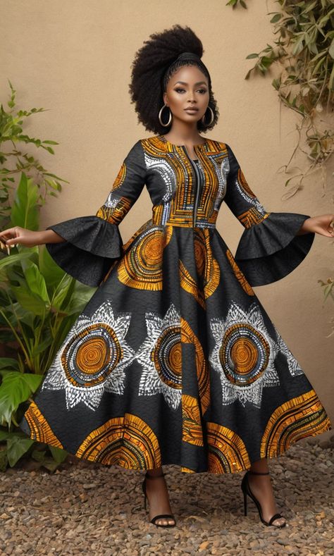 African Ruffle Sleeve Jacket Dress Sewing Pattern, Front Zipper Dress, Traditional Dress, African Ankara Dress, Tribe Dress, Maxi Dress - Etsy Formal African Dresses, Vitenge Dresses Designs Unique, Makoti Dresses African Women, African Attire Patterns, Traditional Dress African, African Dress Styles, Front Zipper Dress, Diy Dresses, Burberry Boots