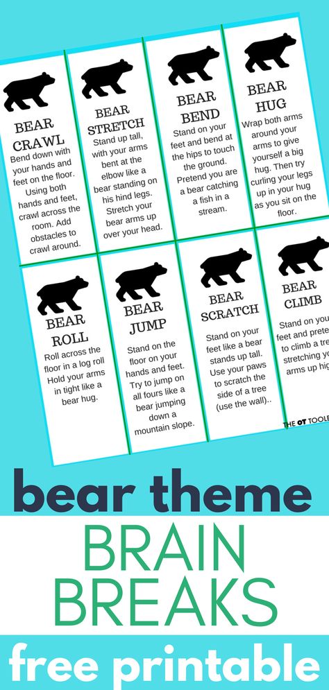 Bear Came Along Activities, The Everywhere Bear Activities, Bear Theme Preschool Crafts, Polar Bear Gross Motor Activity, Bear Gross Motor Preschool, Preschool Brown Bear Activities, Black Bear Activities Preschool, Polar Bear Lesson Plans Preschool, Bear Themed Activities For Preschoolers