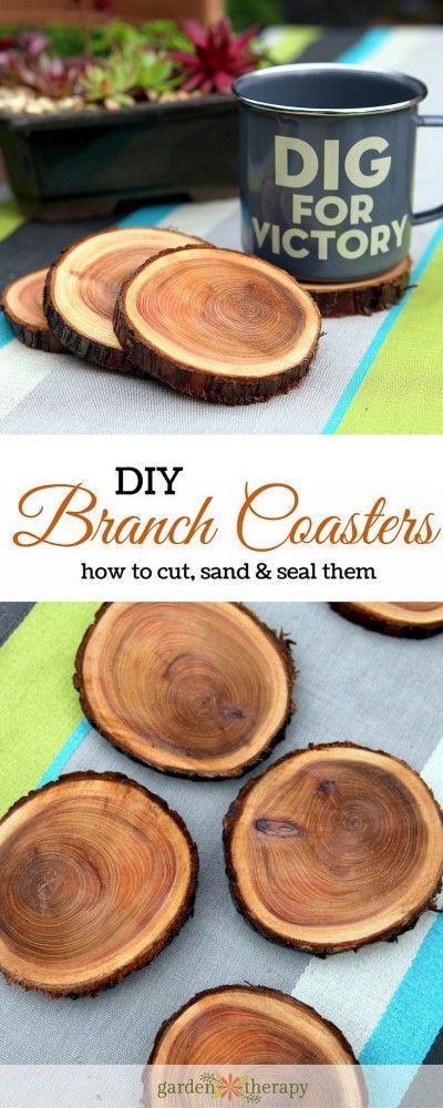 A step by step guide to turning wood slices into coasters! Wood Slice Decor, Turning Wood, Natural Branches, Wood Slice Crafts, Diy Coasters, Wood Plans, Wood Working For Beginners, Woodworking Furniture, Cool Ideas