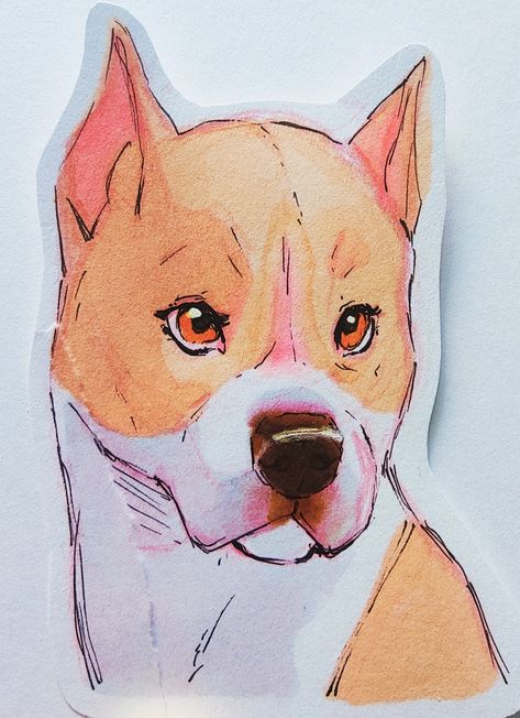 Marker Drawing Animals, Alcohol Markers Art Ideas Easy, Dog Easy Drawing, Alcohol Markers Art Ideas, Ohuhu Markers Art, Art Markers Drawing, Cute Dog Drawing, Copic Marker Art, Ohuhu Markers