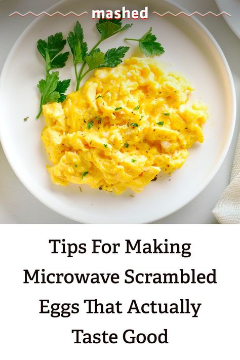 Beyond the health benefits, using your microwave to cook eggs is fast and won't leave you with a pile of dishes in your sink. Follow these tips, and you'll wonder why it took you so long to transition from stovetop to microwave scrambled eggs. #CookingTips #ScrambledEggs Cook Egg In Microwave, Microwave Scrambled Eggs, Scrambled Egg Muffins, Best Scrambled Eggs, Best Egg Recipes, Ways To Cook Eggs, Fluffy Scrambled Eggs, Microwave Eggs, Scrambled Eggs Recipe