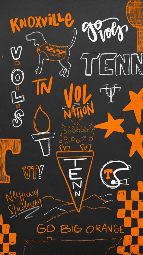 Chalkboard, Tennessee, Orange, White