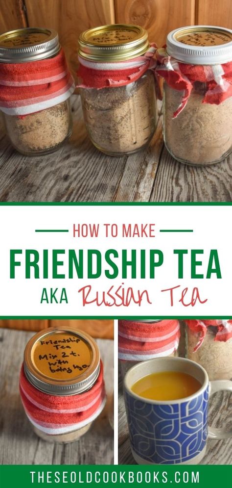 Spice Tea Mix With Tang In A Jar, Tang Drink Recipes, Spice Tea Recipe With Tang, Tea With Tang Recipe, Tang Russian Tea Recipe, Instant Spiced Tea With Tang, Homemade Spice Tea Recipe, How To Make Russian Tea, Christmas Tea Mix Recipe