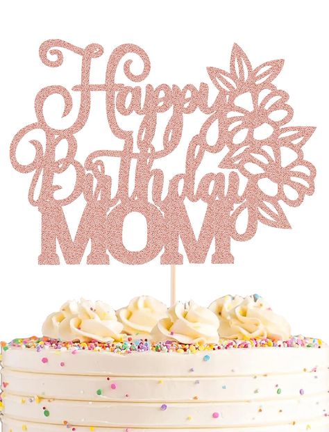 PRICES MAY VARY. 👩CELEBRATE MOM'S BIRTHDAY: Mother is an important role in life. She nurtures us and grows up slowly. Her birthday after birthday means that she accompanies us year after year. This Happy Birthday Mom Cake Topper is specially designed for celebrating mothers' birthday party cakes, expressing their gratitude to their mothers and also wishing their mothers a healthy life. It is the best choice for mothers birthday party cake decoration 👩PURSUE THE BEST MATERIAL: This Happy Birthd Happy Birthday Mom Cake Topper, Mom Cake Topper, Happy Birthday Mom Cake, Mother Birthday Cake, Happy Birthday Bouquet, Mothers Birthday, Mother's Day Party, 90th Birthday Cakes, Birthday Cake For Mom