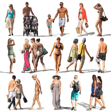 Render People, Beach Drawing, People Cutout, Cut Out People, People Png, Human Figure Sketches, Architecture People, People Poses, People Walking