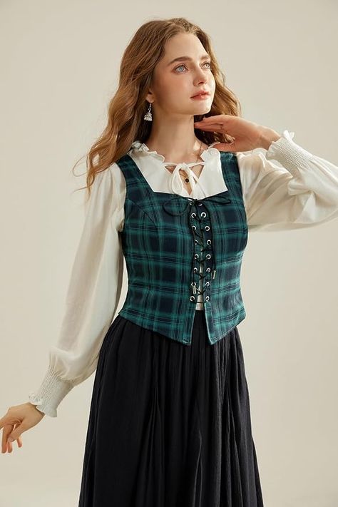 Amazon.com: Scarlet Darkness Women's Pirate Vest Renaissance Steampunk Corset Renaissance Costumes Wine Plaid M : Clothing, Shoes & Jewelry Pirate Vest, Womens Waistcoat, Food Photoshoot, Corset Vest, Steampunk Corset, Big Promotion, Steampunk Costume, Neck Lace, Scarlet