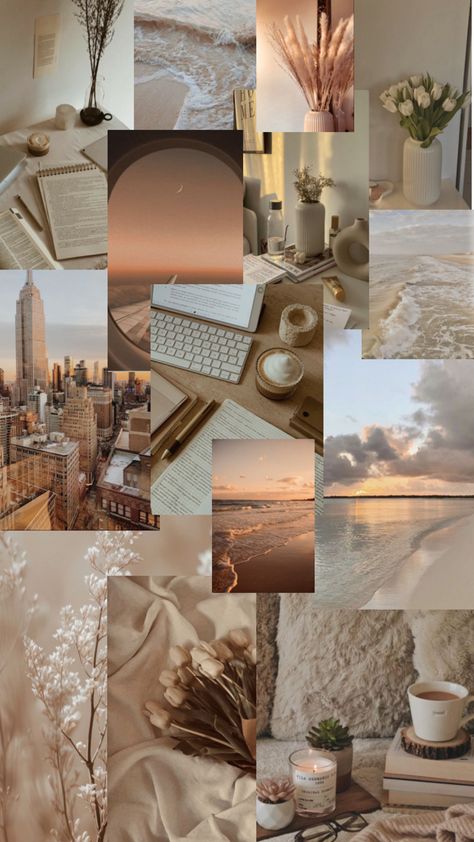 Collage🎀 Beige Collage, Aesthetic Collage Wallpaper, Aesthetic Wallpaper Collage, Vanilla Aesthetic, Preppy Wallpapers, Color Aesthetic, Dream Vision Board, Wallpaper Collage, Different Aesthetics