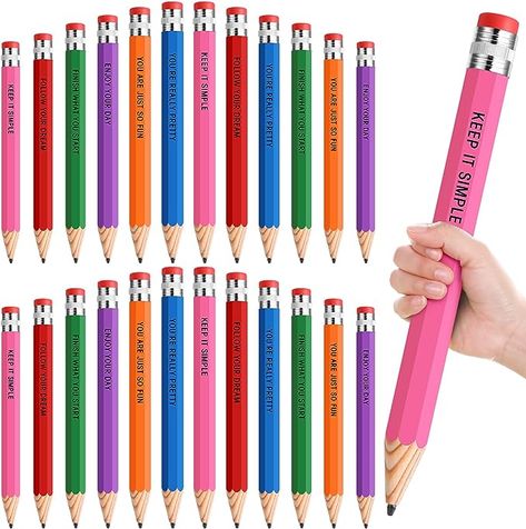 Amazon.com : Honoson Wooden Jumbo Pencils Giant Pencils for Kids 13.39 Inch Funny Large Novelty Inspirational Pencils with Cap for School Home Students Party Favors Gifts Supplies (24 Pcs) : Office Products Giant Pencil, Office Products, Party Favors, For Kids, Pencil, Education, Funny, Gifts, Party Favours