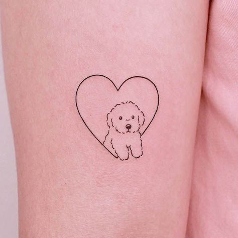 Dog Tattoo Poodle, Simple Dog Tattoos, Cute Dog Tattoos, Poodle Tattoo, Tatoo Dog, Puppy Tattoo, Small Dog Tattoos, Cute Simple Tattoos, Our Mindful Life