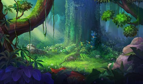 Jungle Environment Concept Art, Tropical Environment Concept Art, Jungle Concept Art, Concept Art Background, Forest Concept Art, Jungle Environment, Fantasy Gardens, Artstation Concept Art, Background Reference