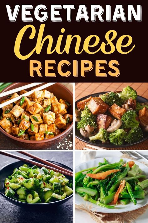 These authentic Chinese vegetarian recipes make it easy to have takeout at home! From lo mein to tofu soup to fortune cookies, get ready for a Chinese feast. Asian Recipes Vegetarian, Chinese Vegetarian Recipes, Chinese Vegetable Stir Fry, Chinese Feast, Vegetarian Chinese Recipes, Chinese Vegetarian, Resep Vegan, Vegetarian Asian, Vegetarian Party Food