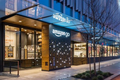 No-Checkout 'Amazon Go' Store Opens Today in Seattle Mini Mercado, Amazon Go, Interior Display, Subway Tiles, Shop Front, Store Opening, Amazon Store, Store Front, Retail Space