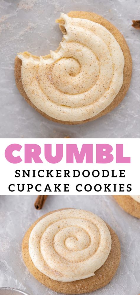 Iced Snickerdoodle Cookies, Copycat Snickerdoodle Cookies, Crumble Cookie Copycat Recipe Snickerdoodle, Crumble Cookie Snickerdoodle Copycat Recipe, Snickerdoodle Crumble Cookie Recipe, Crumbl Cookie Snickerdoodle Copycat, Crumbl Snicker Doodle Cookies, Crumbl Cookie Copycat Cookie Dough, Snickerdoodle Cookie Sandwich