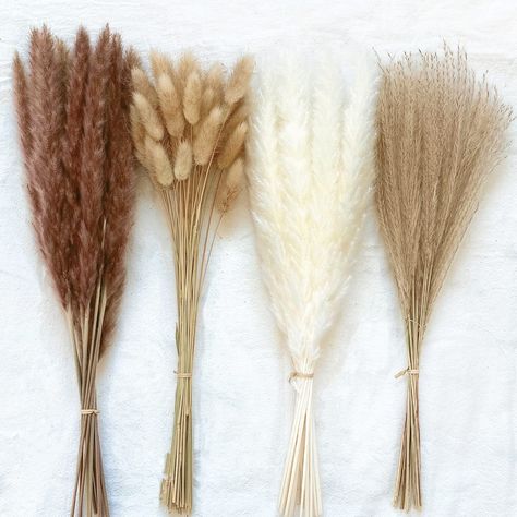 PRICES MAY VARY. 【What You Get】The pampas grass bouquet includes 15 pcs white pampas grass, 15 pcs original pampas grass, 50 pcs bunny tails and 20 pcs reed grass. About 17” in height, adjust the pompous grass length and make various floral arrangements according to your preferences. 【Hand-picked & Natural】Each bunch of dried pompous grass is carefully selected and naturally dried to maintain their beauty. They are very fluffy and has a natural colour, it can be worked in to just about every dec Fall Tray Decor, Bouquet Home Decor, Baby Shower Table Decorations, Pampas Grass Bouquet, Boho Wedding Flowers, Pampas Grass Decor, Grass Decor, Grass Flower, Arch Decoration Wedding