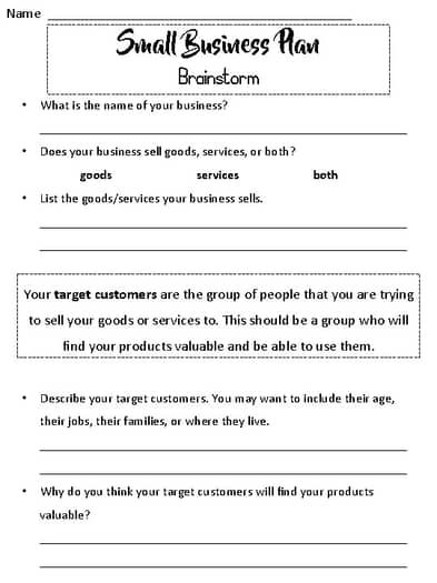 Small Business Plan FREEBIE by A Joyful Classroom | TPT Basic Business Plan, Basic Economics, Middle School 6th Grade, Business Plan Template Free, Prek Math, 2nd Grade Ela, Math Test Prep, High School Ela, Small Business Plan