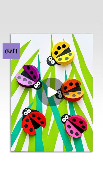 Arts & Crafts | Unboxing Surprises on Instagram: "Cute Paper Ladybugs 🐞 Simple Craft for Kids  #creativekidschannel #craftsforkids #summercrafts #colourfulcrafts #diy #easycrafts #simplecrafts #ladybug #ladybird #ladybugcrafts" Paper Craft Ladybug, Lady Bug Picture Art, Ladybug Art Painting, Ladybird Template, Ladybird Crafts For Kids, Ladybird Craft, Diy Ladybug, Ladybug Cartoon, Ladybug Crafts