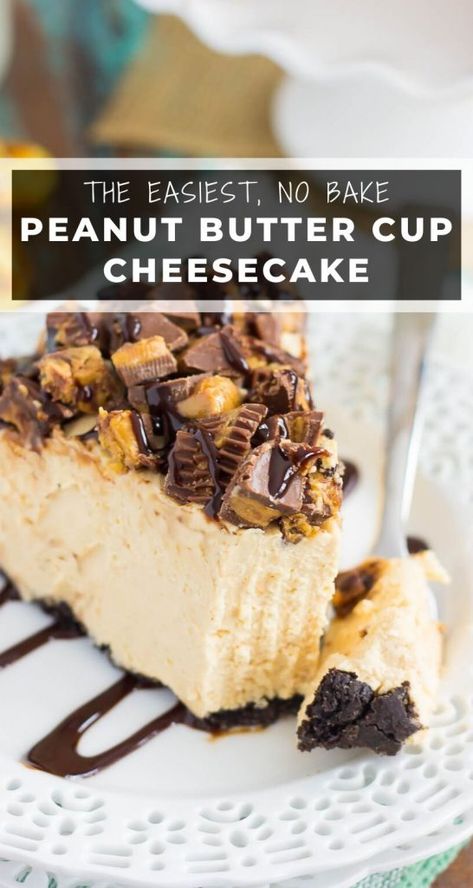 No Bake Pb Cheesecake, Pb Cheesecake No Bake, No Bake Peanut Butter Cup Cheesecake, Reeses Peanut Butter Cheesecake No Bake, No Bake Peanut Butter Chocolate Cheesecake Recipes, No Bake Peanut Butter Chocolate Cheesecake, Easy No Bake Peanut Butter Cheesecake, No Bake Peanut Butter Cheesecake Cups, No Bake Peanut Butter Cheesecake Recipes