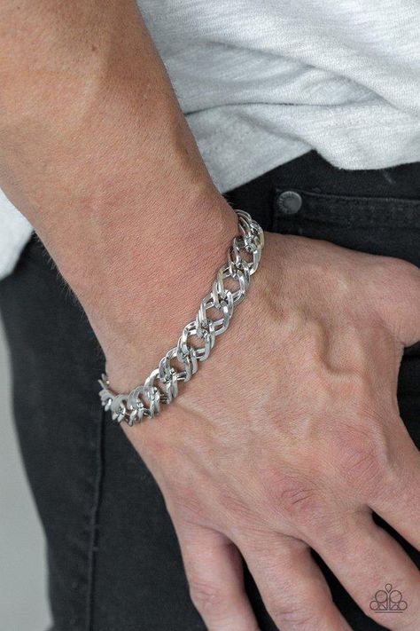 Mens Chain Bracelet, Silver Chain For Men, Nickel Free Jewelry, Mens Bracelet Silver, Jewelry Bracelets Silver, Jewelry Lookbook, Silver Chain Bracelet, Paparazzi Accessories, Bracelet Clasps