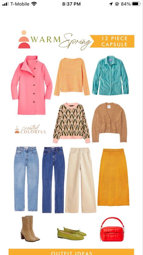 Spring Season Outfit, True Spring Palette, Warm Spring Palette, Warm Spring Color Palette, True Spring Color Palette, Warm Spring Outfits, Created Colorful, True Spring Colors, Light Spring Colors