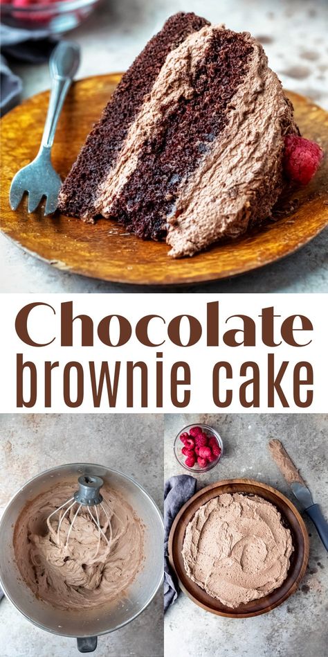 Chocolate Brownie Cake - I Heart Eating Brownie Cake Recipe, Birthday Cake Brownies, Fudgy Cake, Chocolate Brownie Cake, Amazing Chocolate Cake Recipe, Black Color Hairstyles, Best Chocolate Cake, Color Hairstyles, Brownie Cake