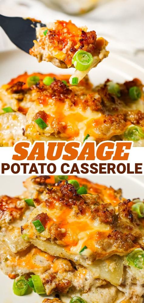 Ground Sausage And Potatoes Crockpot, Ground Sausage Recipes For Dinner, Utah Scones, Ground Italian Sausage Recipes, Italian Sausage Casserole, Sausage And Potato Casserole, Potatoes Loaded, Sausage Potato Casserole, Ground Sausage Recipes