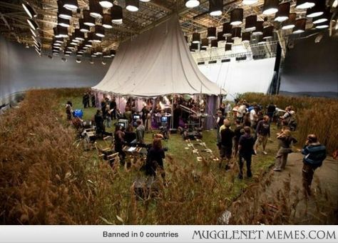 Set for Bill and Fleur's wedding. Ron Y Hermione, Harry Potter Day, Film Harry Potter, Cinematography Lighting, Deathly Hallows Part 1, Maggie Smith, Harry Potter Film, Famous Movies, Harry Potter Obsession