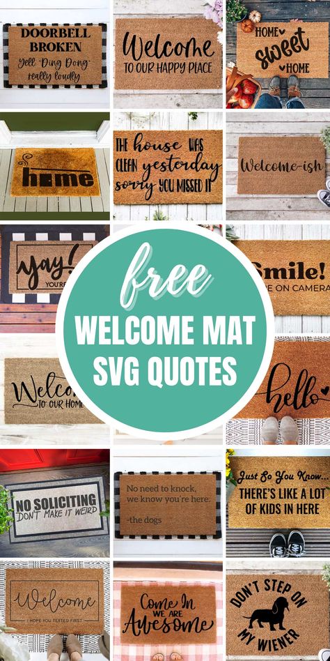 Cute Doormats, Doormat Quotes, Monogram Border, Diy Doormat, Free Monogram Fonts, Monogram Stencil, Door Mat Diy, Monogram Door Mat, Funny Welcome Mat