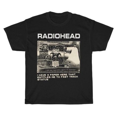 Radiohead Tshirt | Radiohead Tee | 90s Band Tshirt | Vintage Graphic Tee Radiohead Tshirt, 30s Dresses, Streetwear Tees, Y2k Cardigan, Cardigan Y2k, Hippie Top, 70s Outfits, 2000s Outfits, Y2k Sweater