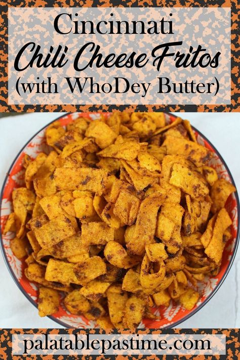 Fritos Recipes, Corn Chips Recipe, Spicy Sweet Chili Doritos, Frito Recipe, Cincinnati Style Chili, Football Recipes, Chili Cheese Fritos, Cincinnati Chili, Who Dey