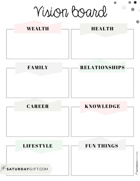 Organizing Vision Board, Items Needed For Vision Board, 2023 Goals Vision Board Template, Career Dream Board, Vision Board Categories Printable, Vison Boards Ideas 2023 Family, 2023 Vision Board Categories, Vision Board Ideas Printables, New Year Dream Board