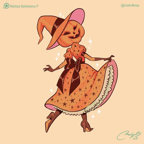 Cartoon Pinup, Head Pumpkin, Witch Drawing, Pumpkin Drawing, Hollow Art, Witchy Wallpaper, Pumpkin Art, Pumpkin Head, Halloween Tattoos