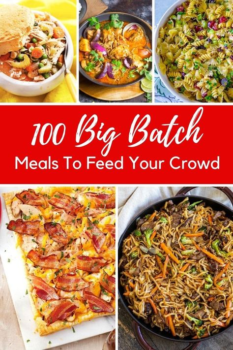 Big Batch Meals, Big Batch Recipes, Batch Meals, Big Family Meals, Batch Recipes, Chicken Casserole Easy, Large Family Meals, Large Group Meals, Potluck Dishes