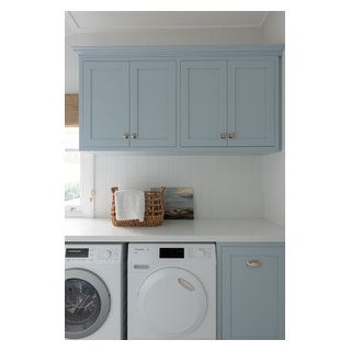 Parry Street - Laundry Room - Perth | Houzz AU Dulux Paint Colours Blue, Dulux Blue Paint, Dulux Kitchen Paint, Laundry Splashback, Dulux Blue, French Blue Paint, Light Blue Paint Colors, Dulux Paint Colours, Light Blue Paints